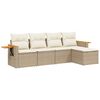 vidaXL Salon de jardin avec coussins 5 pcs beige r&eacute;sine tress&eacute;e