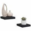 vidaXL &Eacute;tag&egrave;res murales flottantes 2 pcs noir 23x23,5x3,8 cm MDF