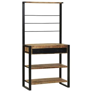 vidaXL &Eacute;tag&egrave;re de cuisine Marron et noir 80 x 40 x 160 cm