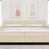 vidaXL T&ecirc;te de lit avec t&ecirc;te de lit Cr&egrave;me 200 cm Cuir synth&eacute;tique