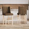 vidaXL Chaises de bar lot de 2 bois massif d'h&eacute;v&eacute;a et tissu