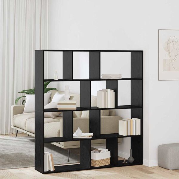 vidaXL Biblioth&egrave;que Ch&ecirc;ne noir 132 x 29 x 141,5 cm Bois d'ing&eacute;nierie
