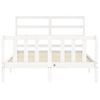 vidaXL Cadre de lit sans matelas blanc bois de pin massif
