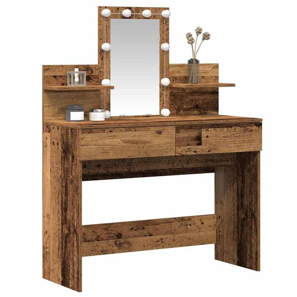 vidaXL Table de Toilette avec tiroir Bois ancien 100 x 40 x 130 cm