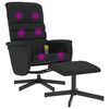 vidaXL Fauteuil inclinable de massage avec repose-pied noir similicuir