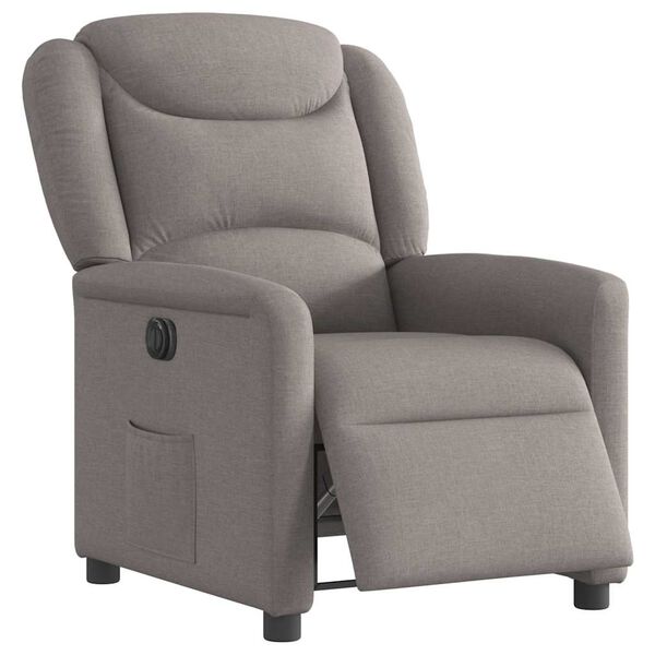 vidaXL Fauteuil inclinable &eacute;lectrique Taupe Tissu