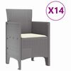 vidaXL Ensemble de salle &agrave; manger de jardin avec coussins 15 pcs PP