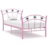 vidaXL Cadre de lit sans matelas rose m&eacute;tal 90x200 cm