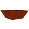 vidaXL Cache-pot de jardin Rouill&eacute; 40 x 40 x 15 cm Acier patin&eacute;