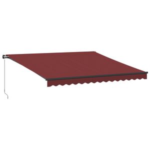 vidaXL Auvent manuel r&eacute;tractable bordeaux 400x350 cm
