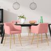 vidaXL Chaises &agrave; manger lot de 4 Rose Velours