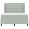 vidaXL Lit &agrave; ressorts avec matelas Gris clair 200 x 160 cm Velours
