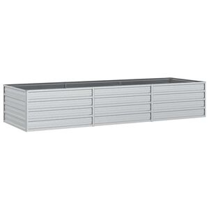 vidaXL Lit sur&eacute;lev&eacute; de jardin 240x80x45 cm Acier galvanis&eacute; Argent&eacute;