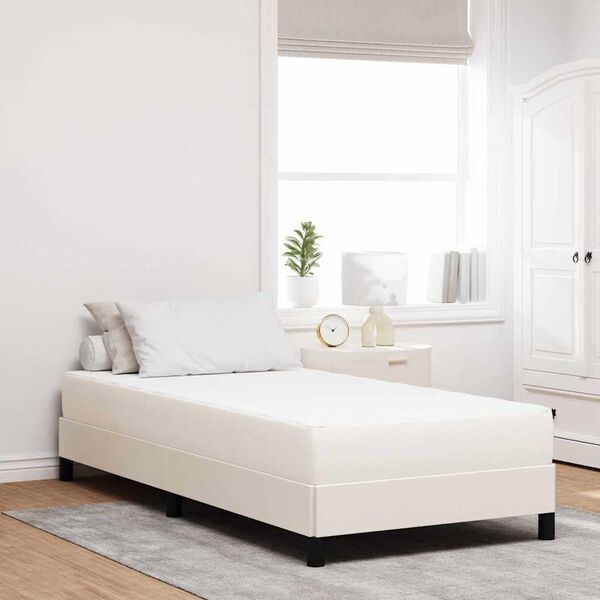 vidaXL Matelas de Lit avec matelas Cr&egrave;me 80 x 200 cm tissu