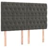 vidaXL T&ecirc;te de lit Gris fonc&eacute; 160x7x118/128 cm Velours