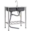 vidaXL Évier de camping Double lavabo avec robinet Acier inoxydable
