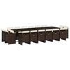 vidaXL Ensemble &agrave; manger de jardin et coussins 17 pcs marron rotin