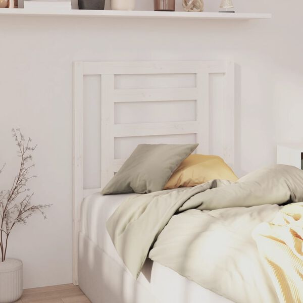 vidaXL T&ecirc;te de lit Blanc 81x4x100 cm Bois massif de pin