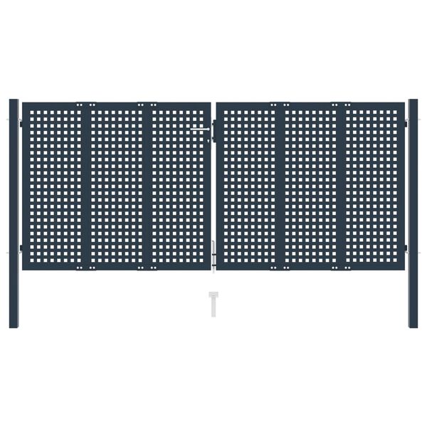 vidaXL Portail de cl&ocirc;ture Anthracite 306x175 cm Acier