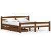 vidaXL Cadre de lit avec 2 tiroirs Marron miel Bois de pin 160x200 cm