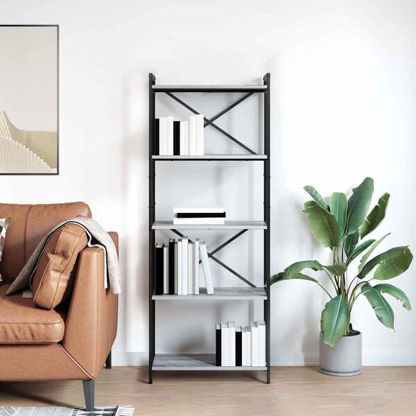 vidaXL &Eacute;tag&egrave;re Sonoma gris 60 x 30 x 155 cm Bois d'ing&eacute;nierie