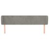 vidaXL T&ecirc;te de lit avec oreilles Gris clair 203x23x78/88 cm Velours