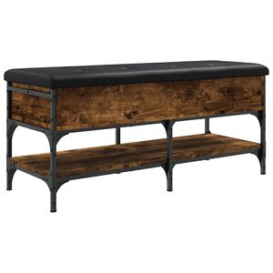 vidaXL Banc &agrave; chaussures ch&ecirc;ne fum&eacute; 102x42x45 cm bois d'ing&eacute;nierie