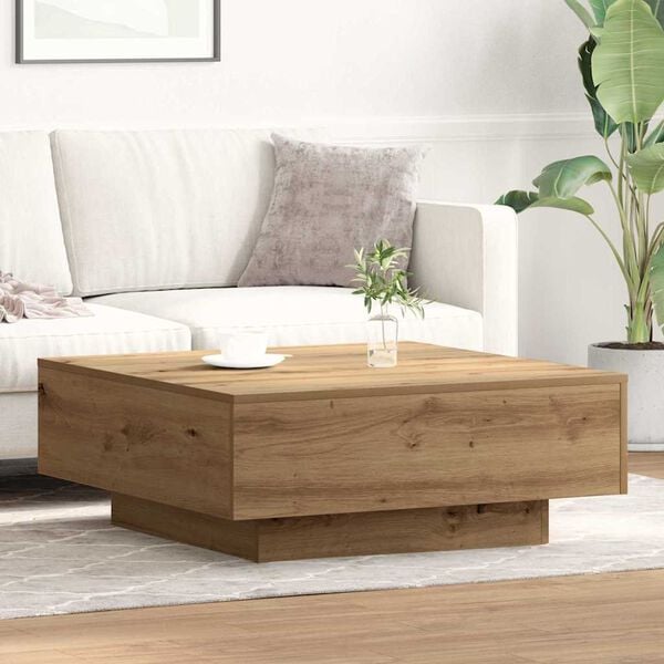vidaXL Table basse Ch&ecirc;ne artisanal 80 x 80 x 31 cm