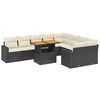 vidaXL Salon de jardin 10 pcs avec coussins noir r&eacute;sine tress&eacute;e