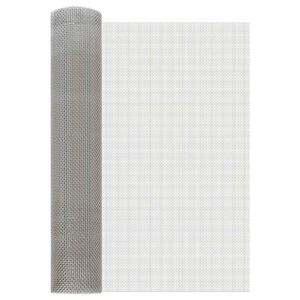 vidaXL &Eacute;cran en maille 60 x 500 cm 6 Mesh Acier Inoxydable 201 Argent&eacute;