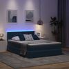 vidaXL Lit avec rangement et LED Bleu fonc&eacute; 140 x 200 cm Velours