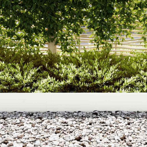 vidaXL Bordure de Pelouse 10 pcs Blanc 100 x 0.05 x 20 cm