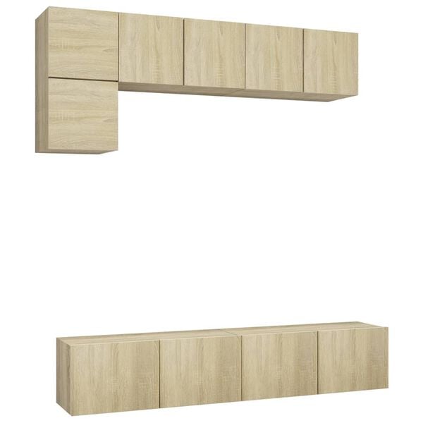 vidaXL Ensemble de meuble TV 5 pcs Ch&ecirc;ne sonoma Bois d'ing&eacute;nierie