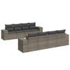 vidaXL Salon de jardin 9 pcs avec coussins gris r&eacute;sine tress&eacute;e
