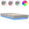 vidaXL Cadre de lit sans matelas avec lumi&egrave;res LED gris b&eacute;ton 75x190cm