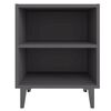 vidaXL Table de chevet avec pieds en m&eacute;tal gris 40x30x50 cm