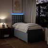 vidaXL Sommier &agrave; lattes de lit avec matelas Gris clair 100x200cm Tissu