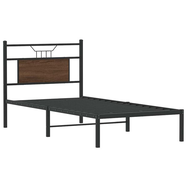 vidaXL Cadre de lit sans matelas ch&ecirc;ne marron 90x200cm bois ing&eacute;nierie
