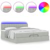 vidaXL Cadre de lit ottoman avec matelas gris clair 200x200 cm velours