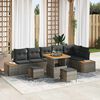 vidaXL Ensemble de canap&eacute; de jardin 9 pcs Gris polyrotin