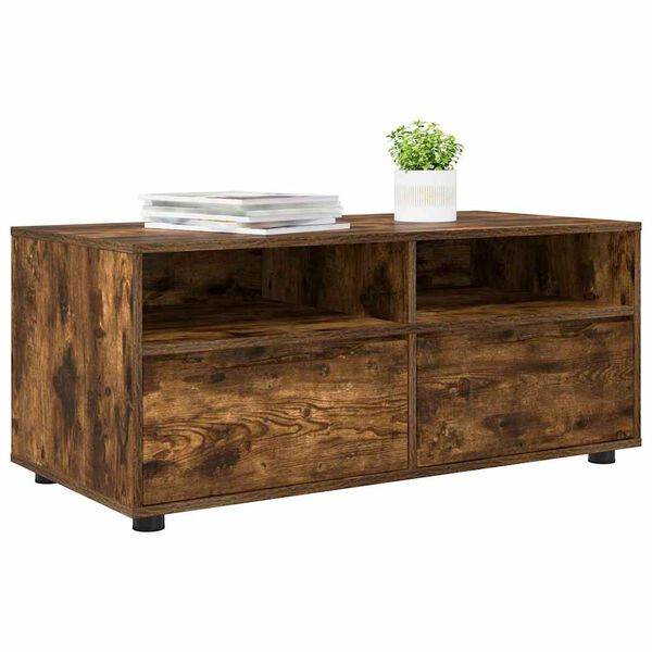 vidaXL Meuble TV Ch&ecirc;ne fum&eacute; 100 x 48 x 43 cm Bois d'ing&eacute;nierie
