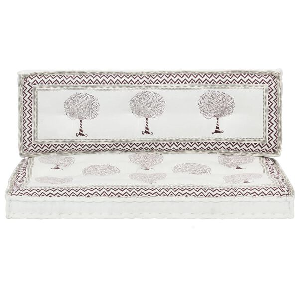 vidaXL Ensemble de coussins de palette de jardin lot de 2 Imprim&eacute;