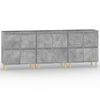 vidaXL Buffets 3 pcs gris b&eacute;ton 60x35x70 cm bois d'ing&eacute;nierie