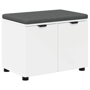 vidaXL Banc d'entr&eacute;e avec coussin avec stockage Blanc 60 x 38 x 46 cm