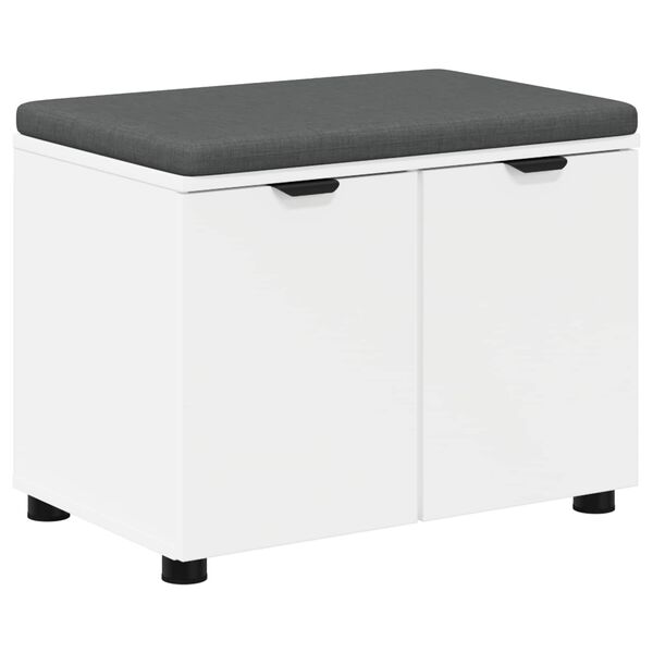 vidaXL Banc d'entr&eacute;e avec coussin avec stockage Blanc 60 x 38 x 46 cm