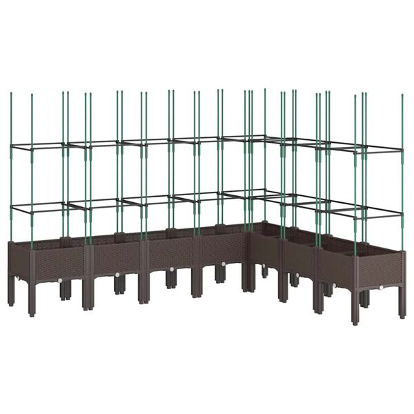 vidaXL Jardini&egrave;re avec treillis marron 200x160x142,5 cm PP