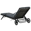 vidaXL Chaises longues avec table R&eacute;sine tress&eacute;e Anthracite