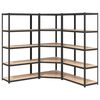 vidaXL &Eacute;tag&egrave;res &agrave; 5 niveaux 3pcs Anthracite Acier et bois d'ing&eacute;nierie