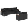 vidaXL Salon de jardin 9 pcs avec coussins noir r&eacute;sine tress&eacute;e