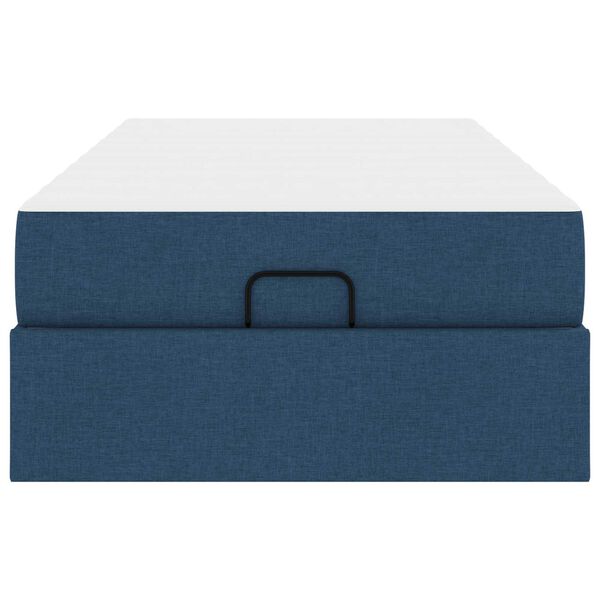vidaXL Cadre de lit avec matelas Bleu 80 x 200 cm tissu
